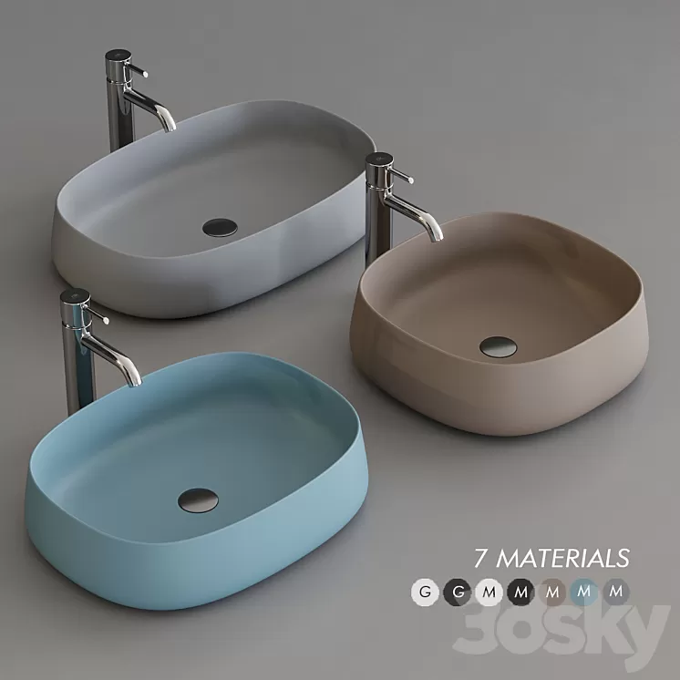Olympia Ceramica Paddle Washbasin 3D Model