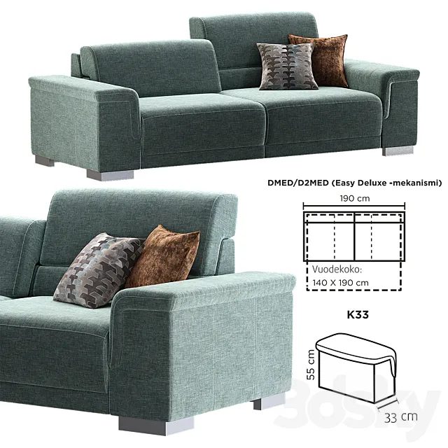 OM COPENHAGEN Sofa by Pohjanmaan Kaluste Oy 3D Model