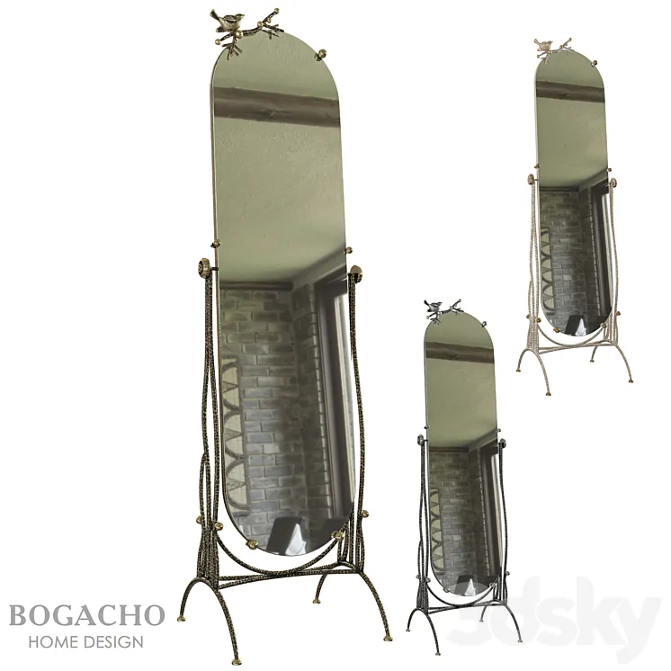 OM floor-standing mirror Terra with swivel mechanism 3D Model Free