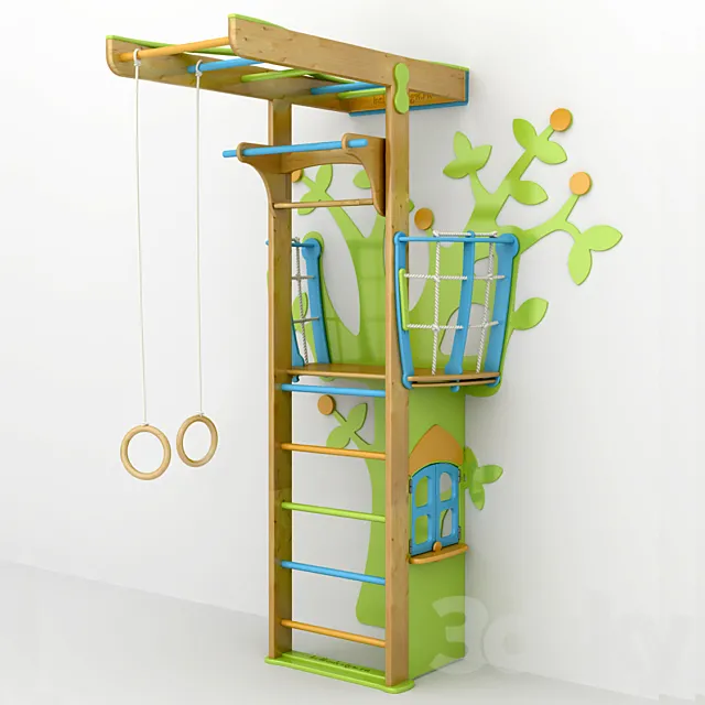 Om Orange Tree with House 3D Model