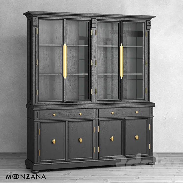 OM Sideboard Oldfashion 2 sections Moonzana 3D Model