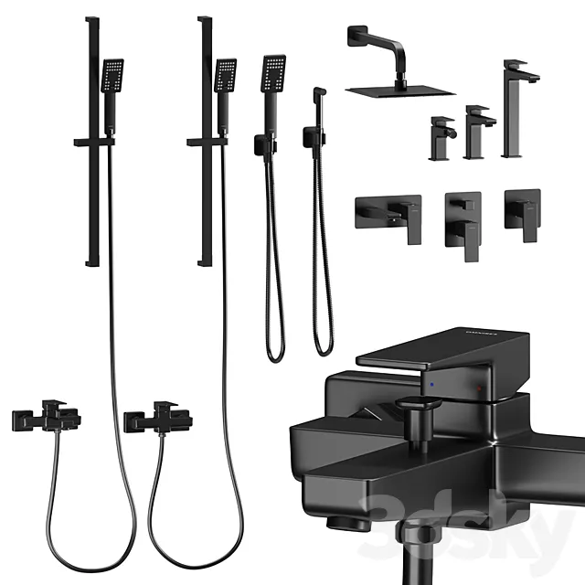 Omnires Parma black set 3 3D Model