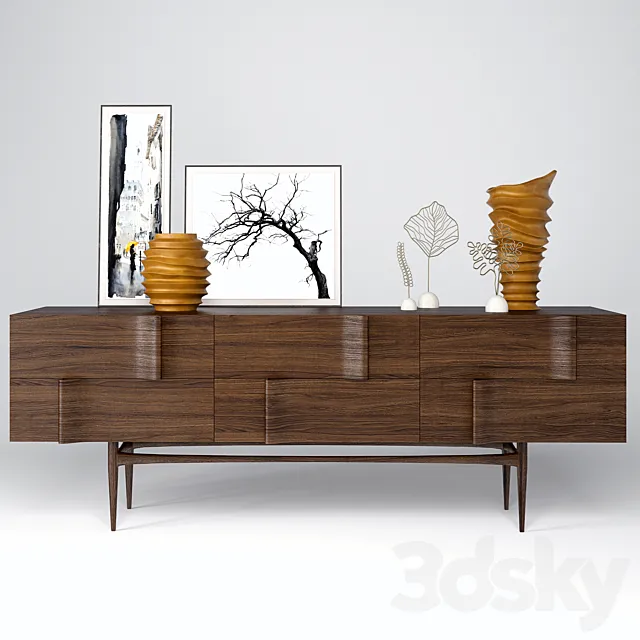 "Ondas" sideboard + decoration 3DModel