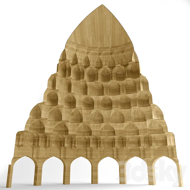 one fourth of muqarnas dome 3D Model