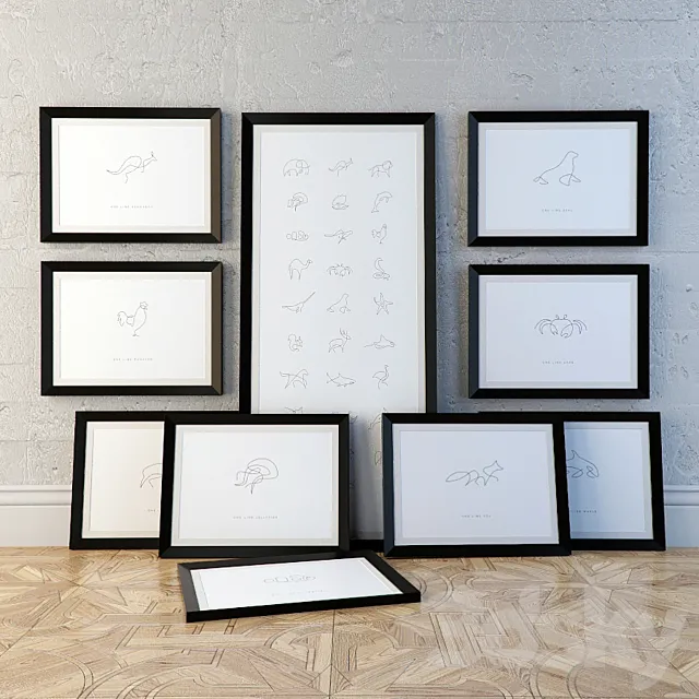 ONE LINE ANIMALS 3DModel