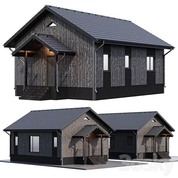 One-story wooden house