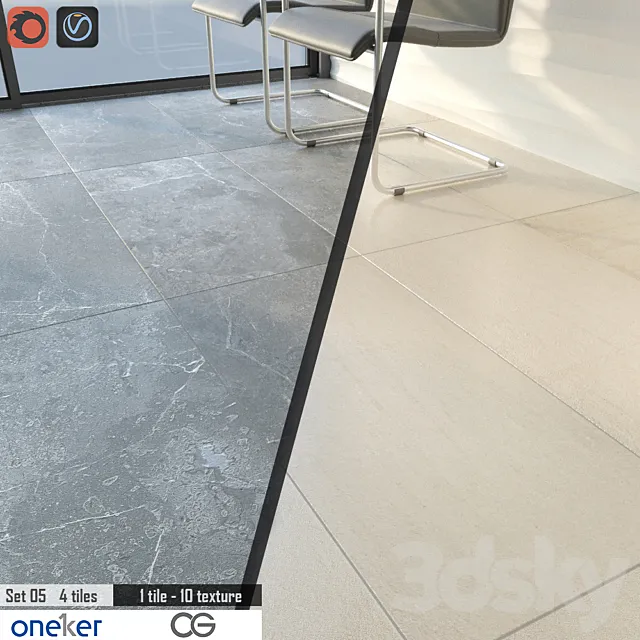 Oneker Tile Set 05 3D Model