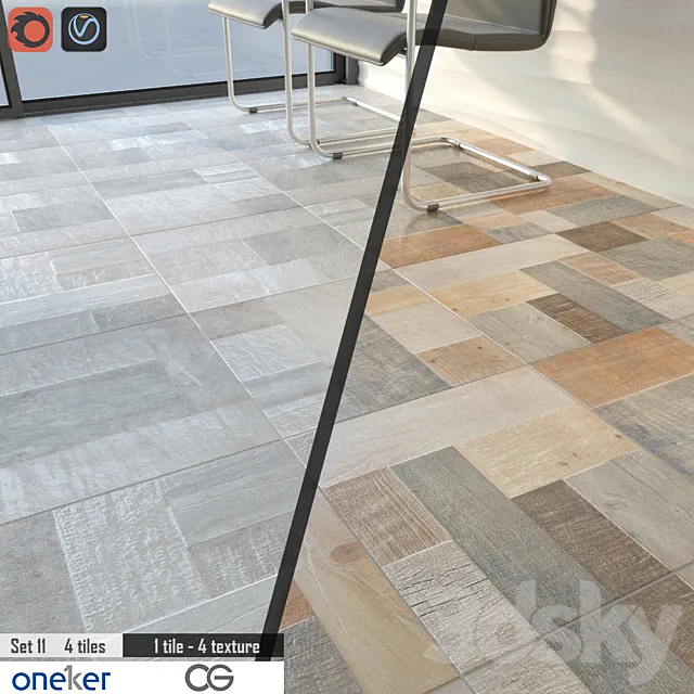 Oneker Tile Set 11 3D Model