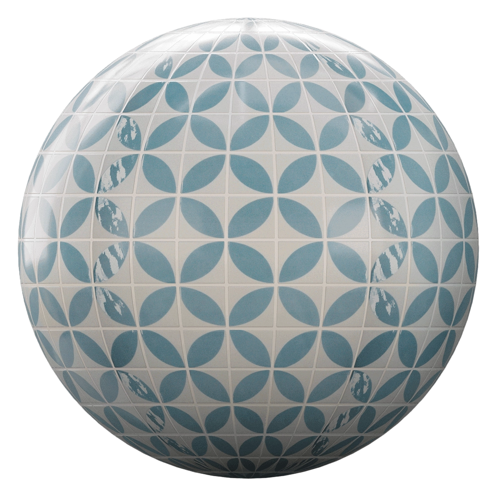 Onix - Tile Penta Dahlia Alice Blue MS 3D Model