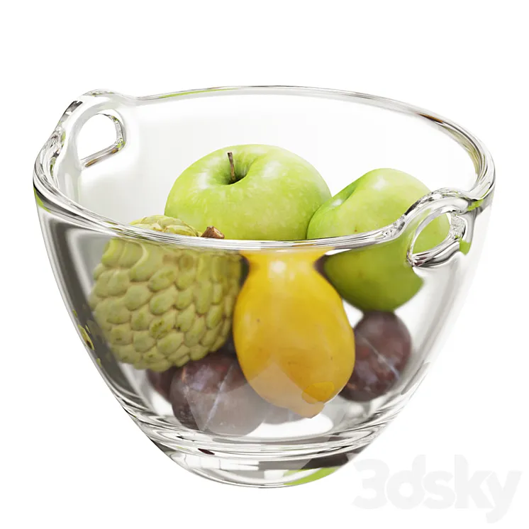 Ono fruit salad bowl set 03 3D Model Free