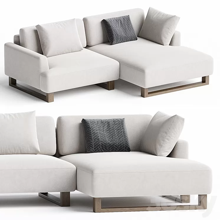 Onte Corner sofa Bucle White 3D Model Free