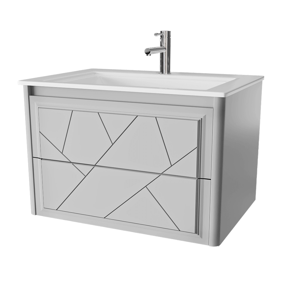 Opadiris - Bathroom furniture set Luigi 70 cm gray matt 3D Model