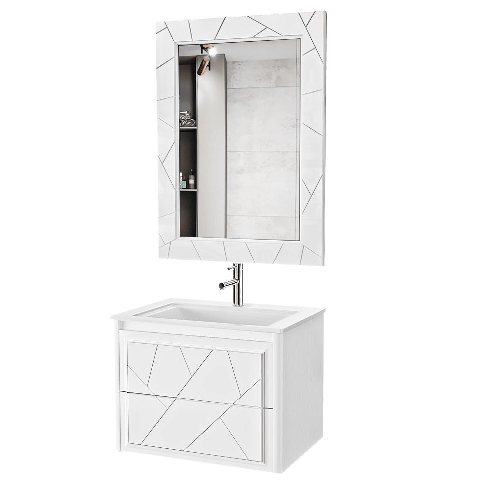 Opadiris - Bathroom furniture set Luigi 70 cm white matt 3D Model
