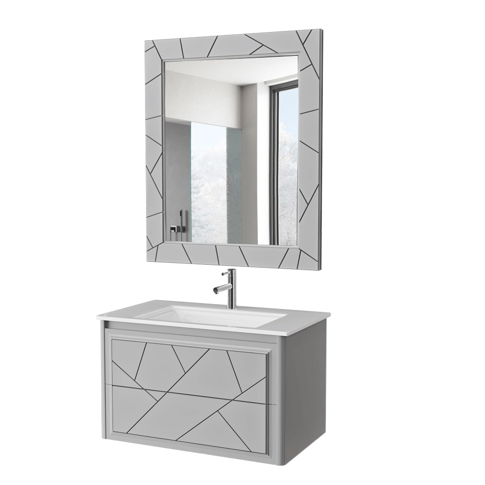Opadiris - Bathroom furniture set Luigi 90 cm gray 3D Model