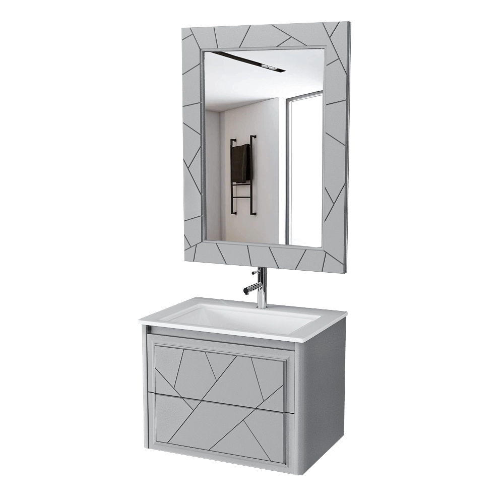 Opadiris - Cabinet with sink Luigi 70 cm gray 3D Model