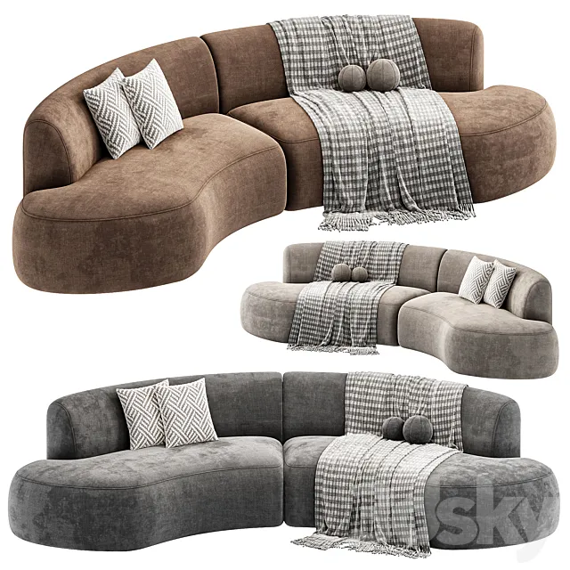 Opal Outdoor 2 Piece Curved Sectional Sofa By Highfashionhome Free Download