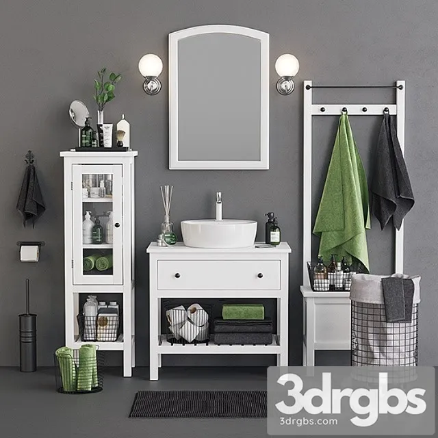 Open Hemnes Bath Set 3D Model Free