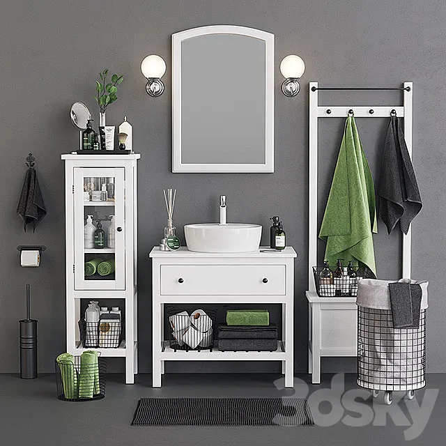 Open Hemnes Bath Set 3DModel