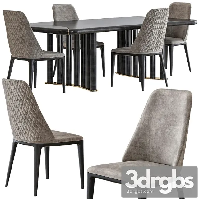 Opera contemporary oliver table and hilary armchair set 2 3D Model Free