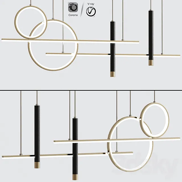 Ophelia Ceiling Chandelier Suepsnion 3D Model