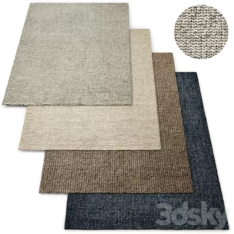 Ora Hand-Braided Rug RH Collection 3D Model