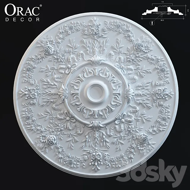 ORAC Decor R64 ceiling rose 3D Model