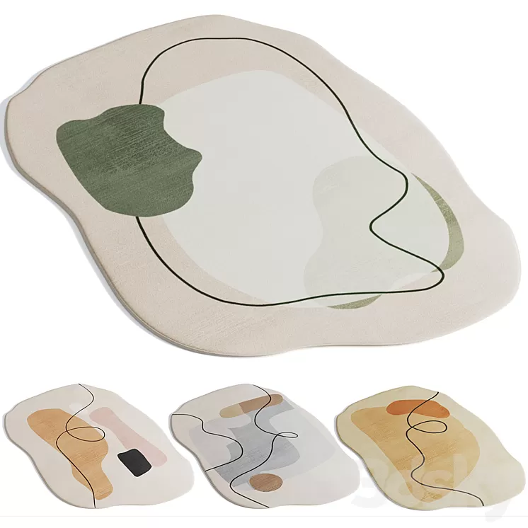 Orange Casual lecture carpet  by Litfad 3D Model Free