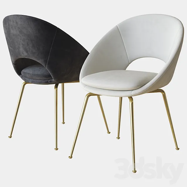 orb dining chair west elm 3D Model