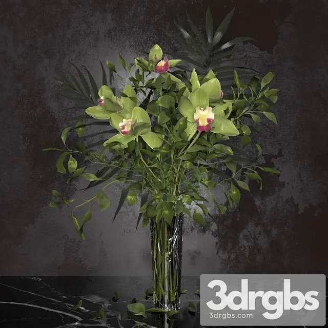 Orchid Bouquet Bohemia Labyrinth Vase 3D Model Free