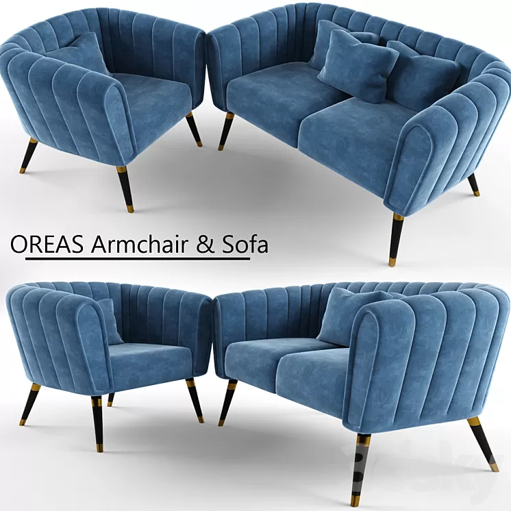 OREAS Armchair & Sofa 3D Model
