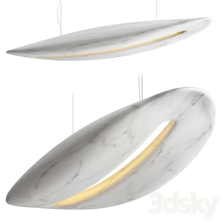 Organic Carrara Chandelier 3D Model Free