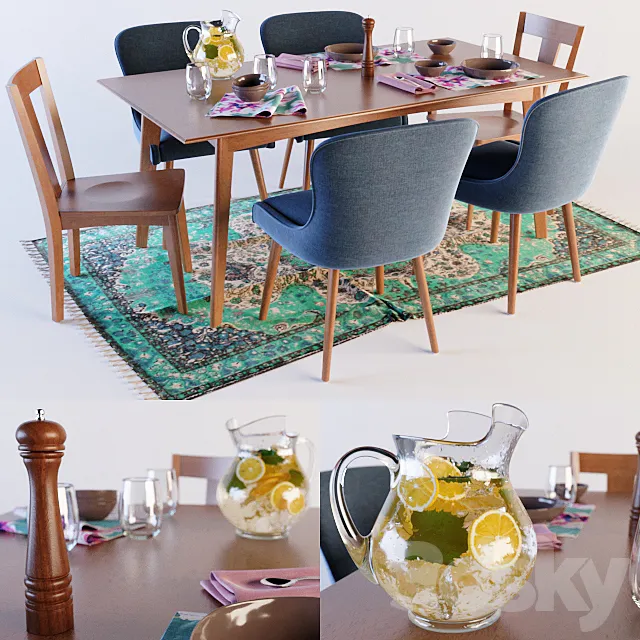 Organic Contemporary set 3D Model