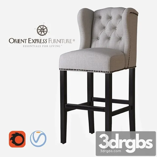 Orient Express Villa Collection Maison Barstool 3D Model Free