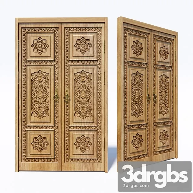 Oriental style door 3D Model Free