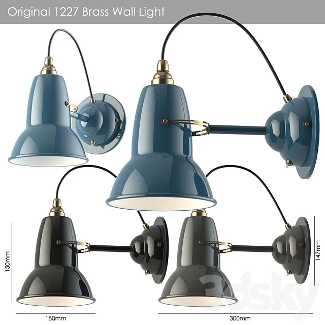 Original 1227 Brass Wall Light 3D Model