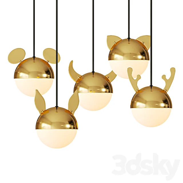 Original pendant lights with ears EMODZY 3D Model
