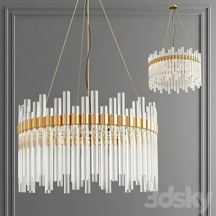Orion Glass Crystal Chandelier 3D Model