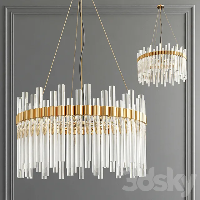Orion Glass Crystal Chandelier 3DModel