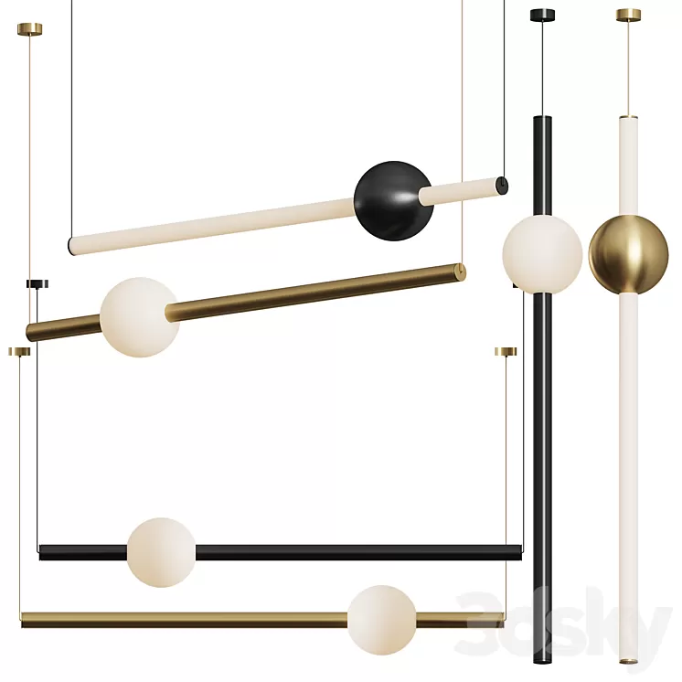 Orion Globe Linear Suspension Light by Lee Broom 3D Model Free