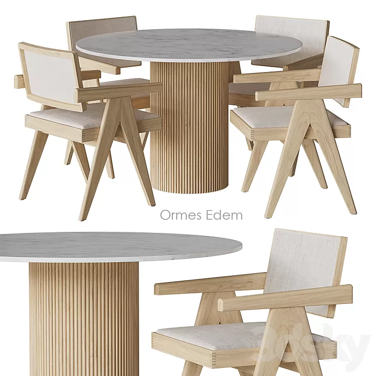 Ormes Edem Table and chairs by Cosmo 3D Model Free