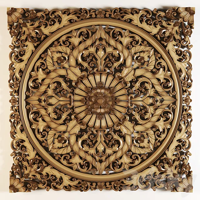 Ornament Lotus Flower Mandala 3D Model
