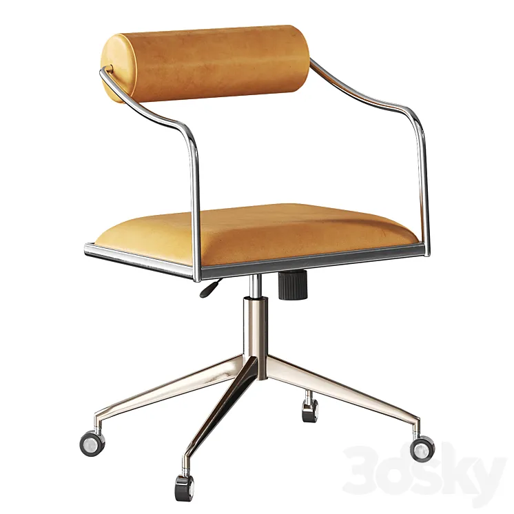 Orsen Saddle Leather Office Chair by Cb2 3D Model Free