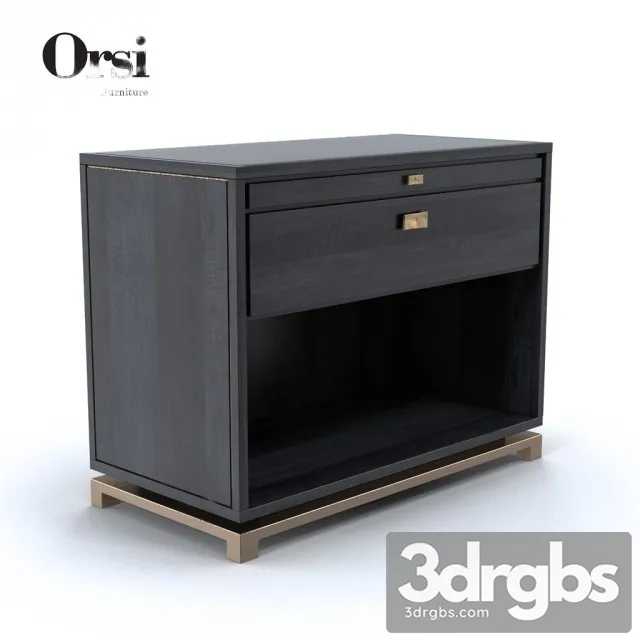 Orsi Bronze Bedside Table XI 3D Model Free
