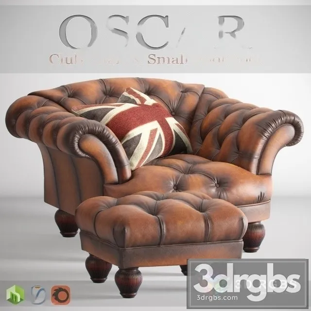 Oscar Club Armchair 3D Model Free