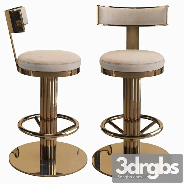 Oscar Swivel Gold Counter Chair 1 3D Model Free