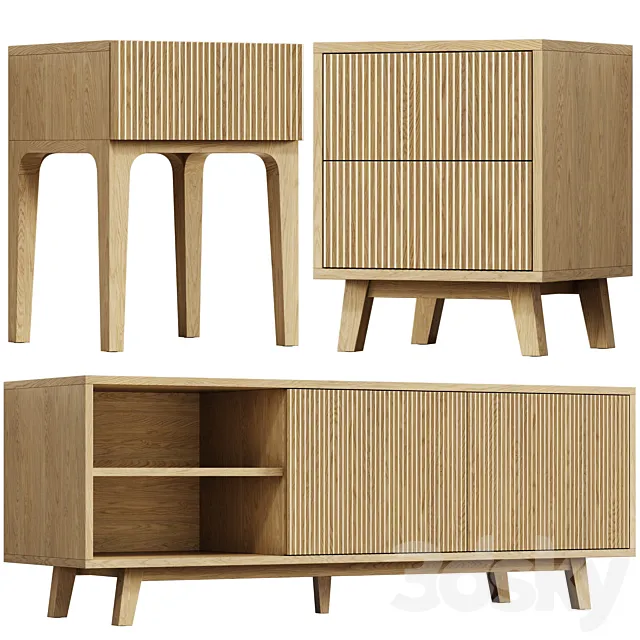 Osobica bedside table TV stand 3D Model