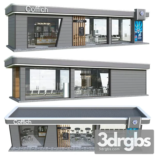 Ostanovka S Kafeteriem 3D Model Free