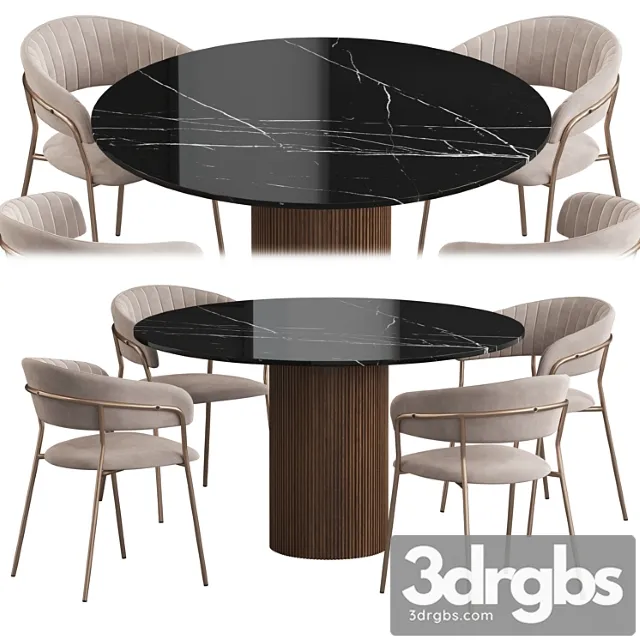 Ostinato Table Turin Chair Dining Set 3D Model Free