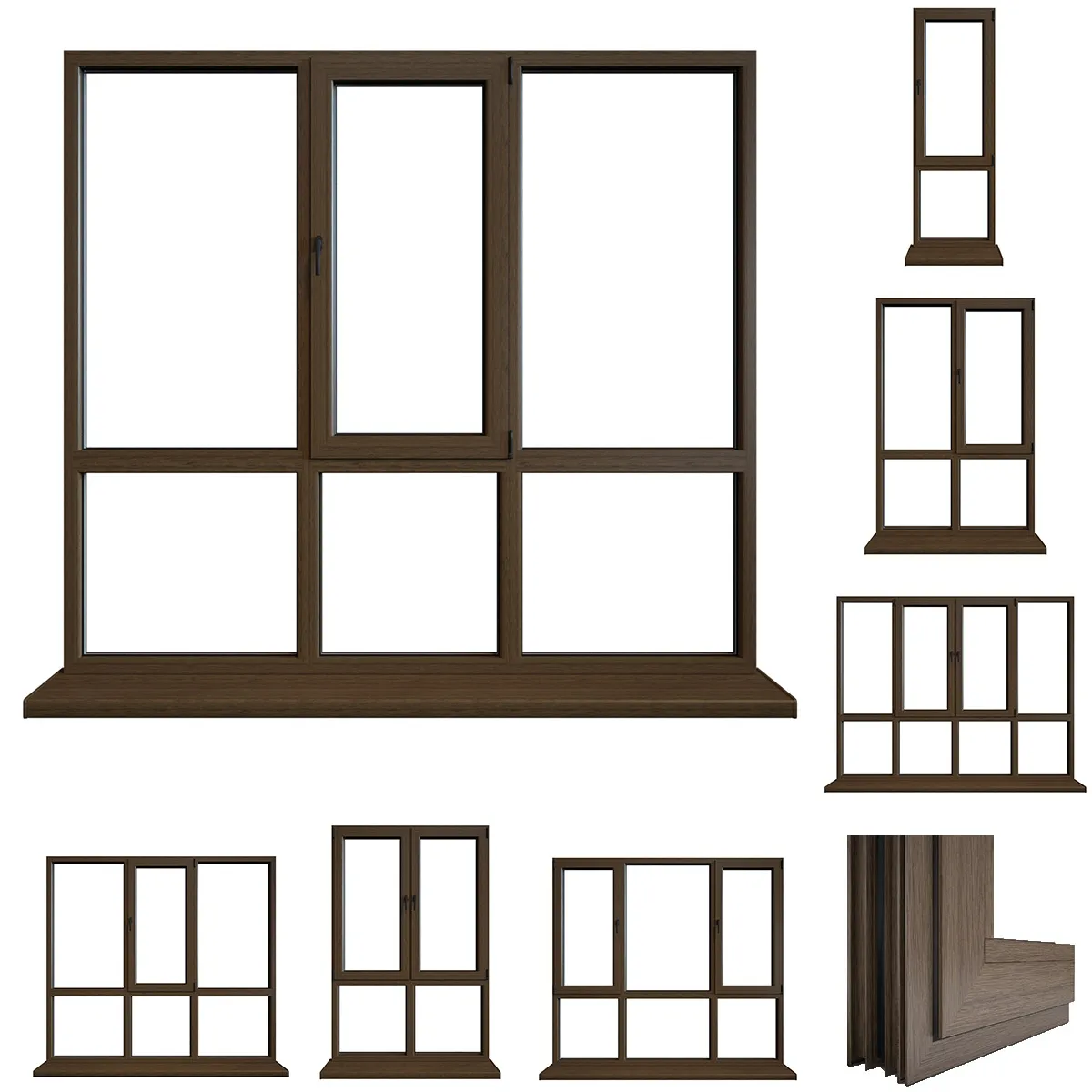 other-models - Aluminium windows 3 3D Model