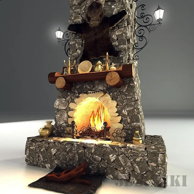 other-models - Antique fireplace 3D Model